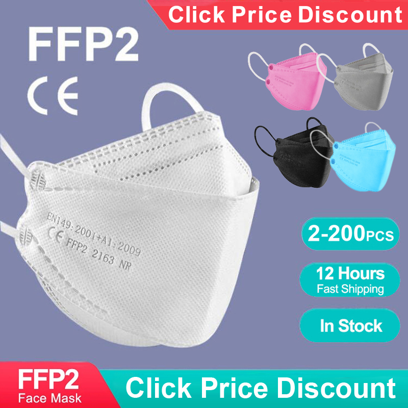 Sheet Face Mask Pack - Volwassen visvormig gecertificeerd KN95 FFP2-masker 4