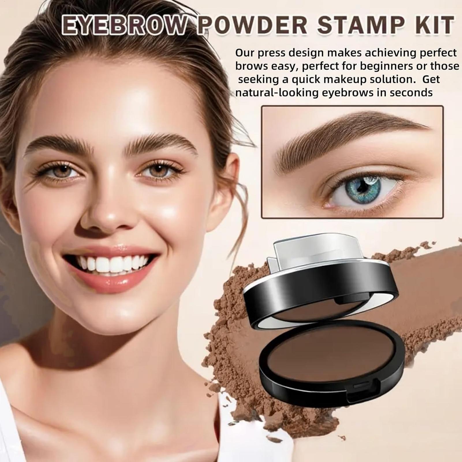 Beauty Makeup Shop - Waterdichte wenkbrauwstempelset, wenkbrauwmake-up, wenkbrauwstempelpoeder voor vrouwen,
